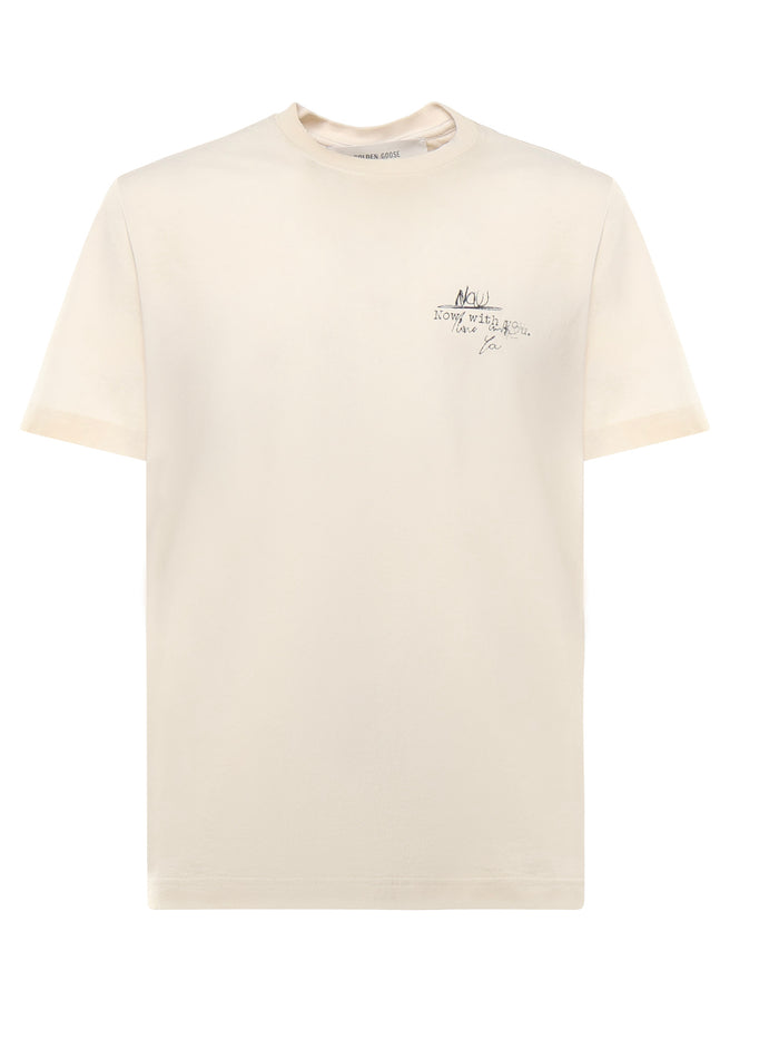 Golden Goose T-Shirts And Polos Artic Wolf/ Black Cotton