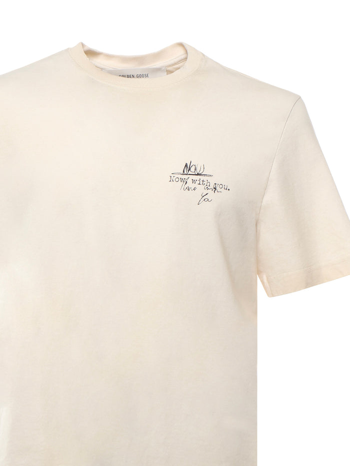 Golden Goose T-Shirts And Polos Artic Wolf/ Black Cotton