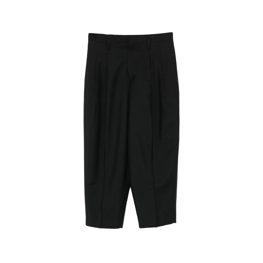 Cropped Trousers Mohair-Blend Black