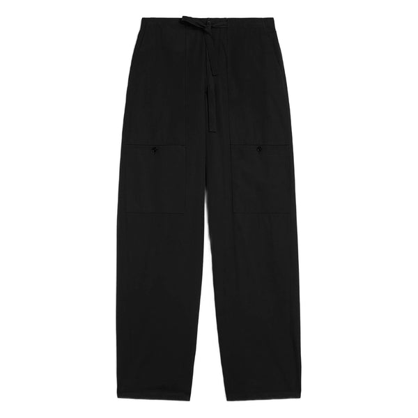 Cotton Trousers Black Cotton: Regular & Straight-leg