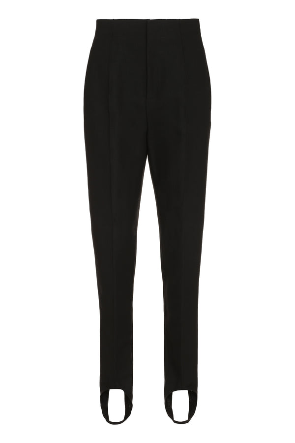 Trousers High-Rise Cotton Black Viscose Straight