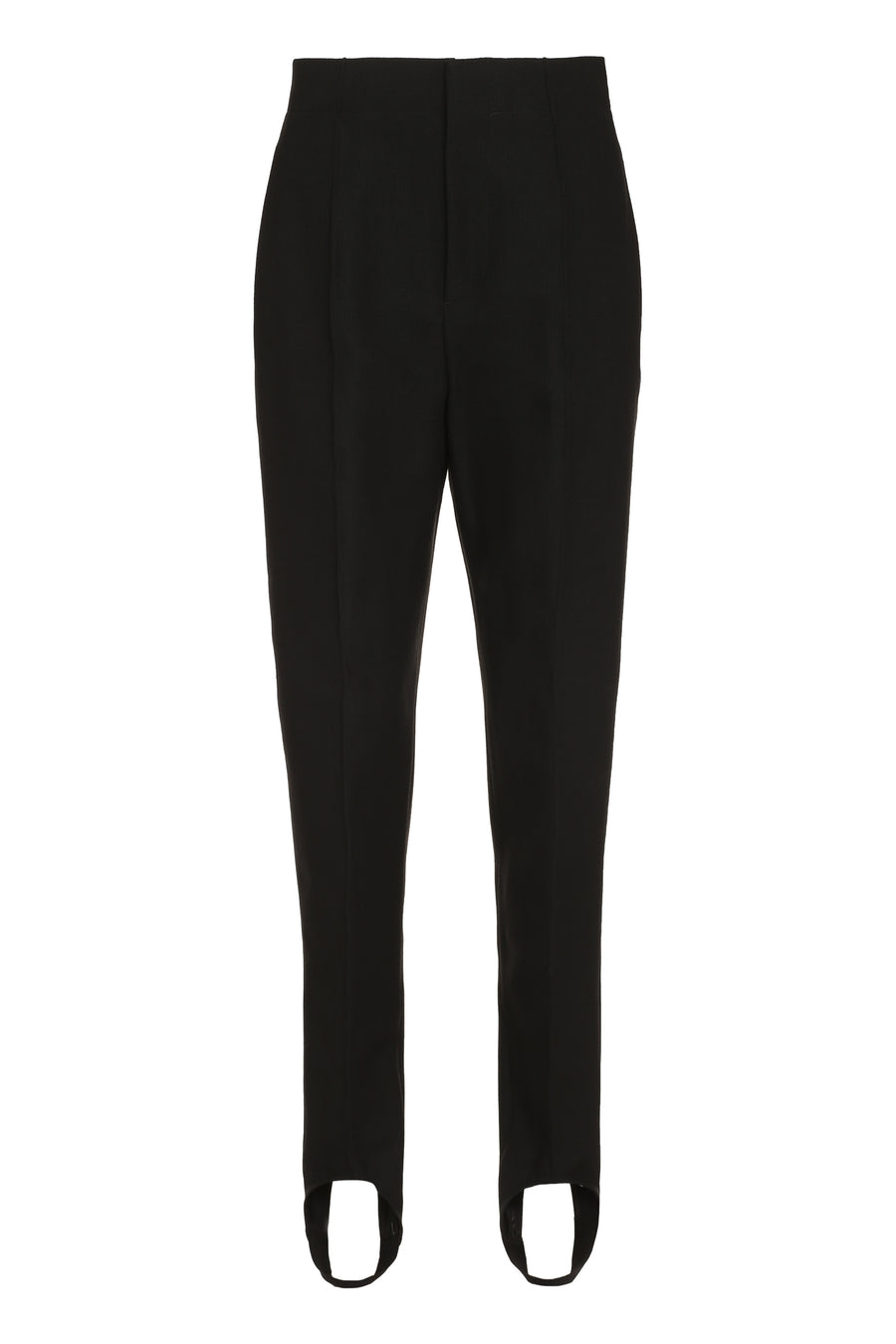 Trousers High-Rise Cotton Black Viscose Straight