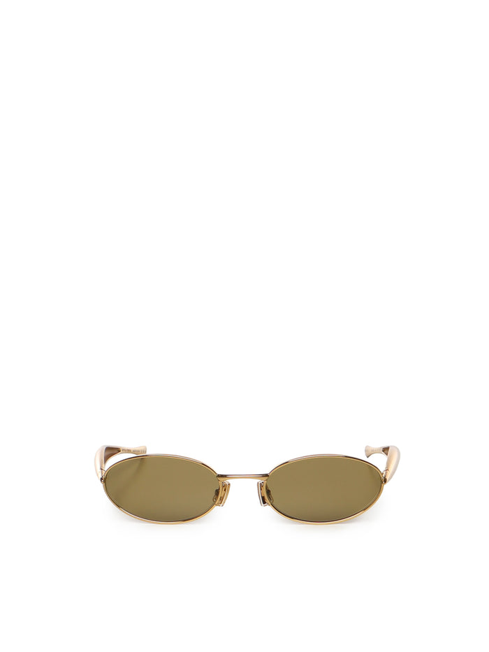 Bottega Veneta Sunglasses Gold Green Metal