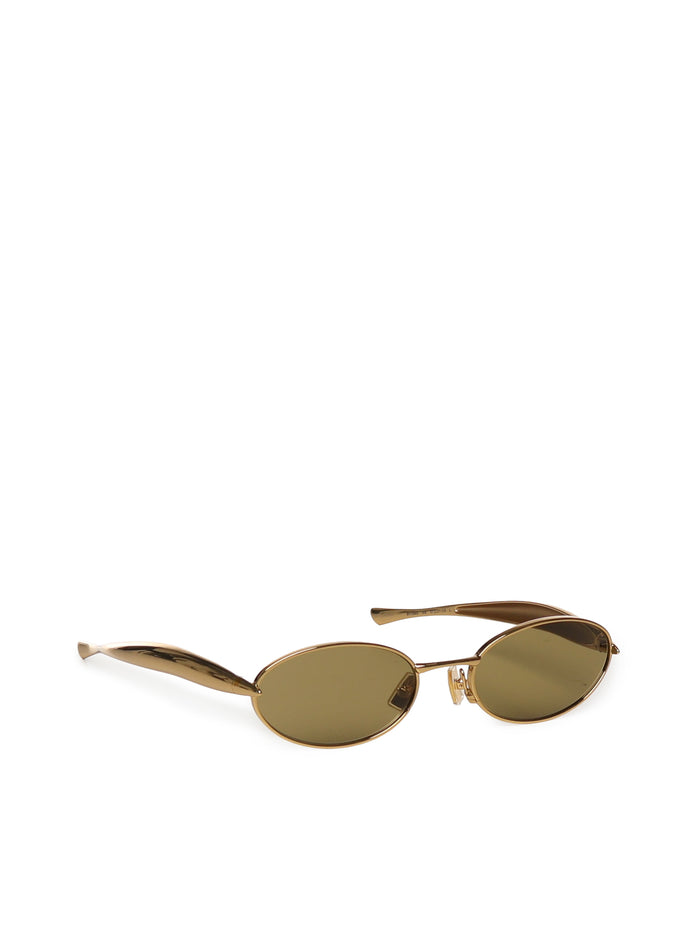 Bottega Veneta Sunglasses Gold Green Metal