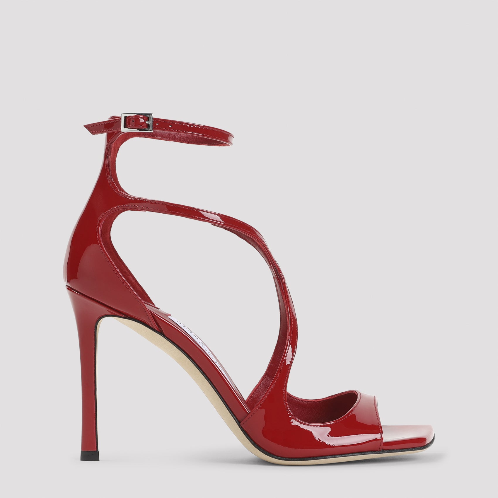 Azia 95 Patent Red Leather Salpa Plastic Metal Shoe
