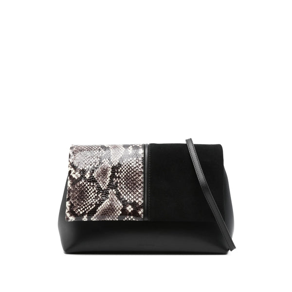 Leather Clutch Bag The Fold Black Calf