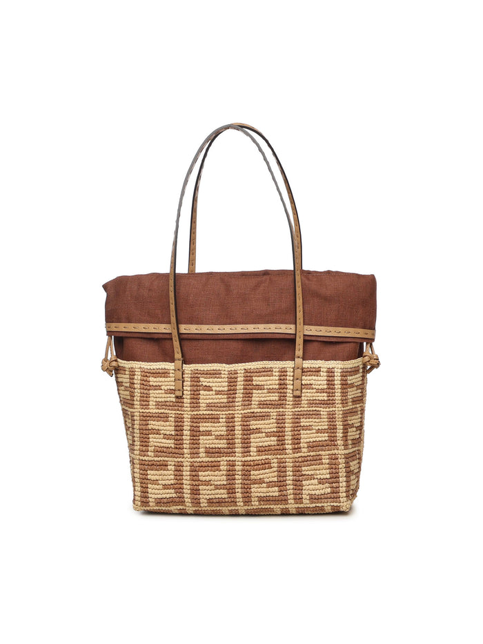 Fendi Bags Beige Raffia/calfskin