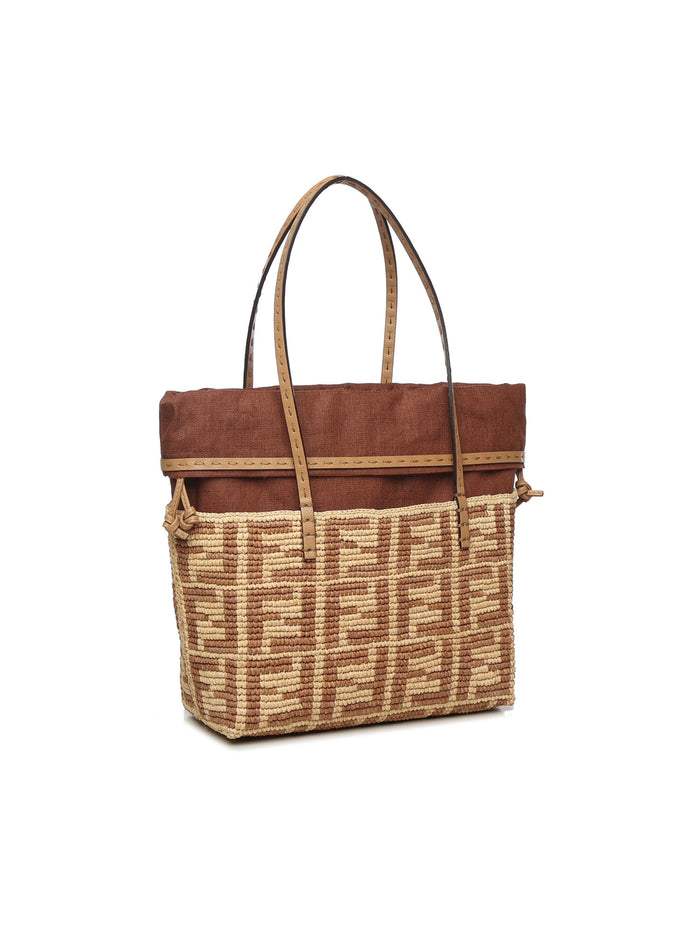 Fendi Bags Beige Raffia/calfskin
