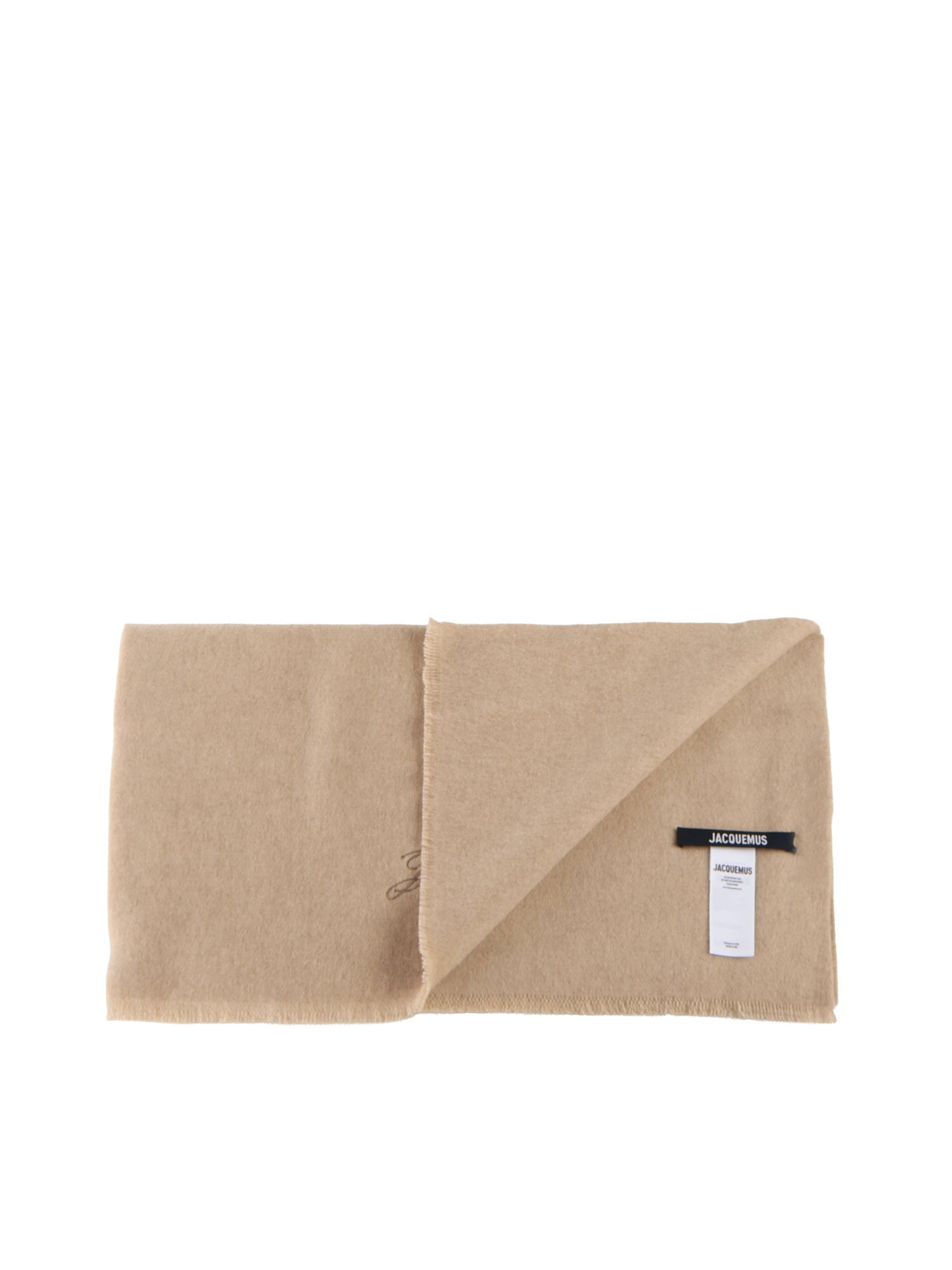 JACQUEMUS Scarfs Beige Wool Cashmere