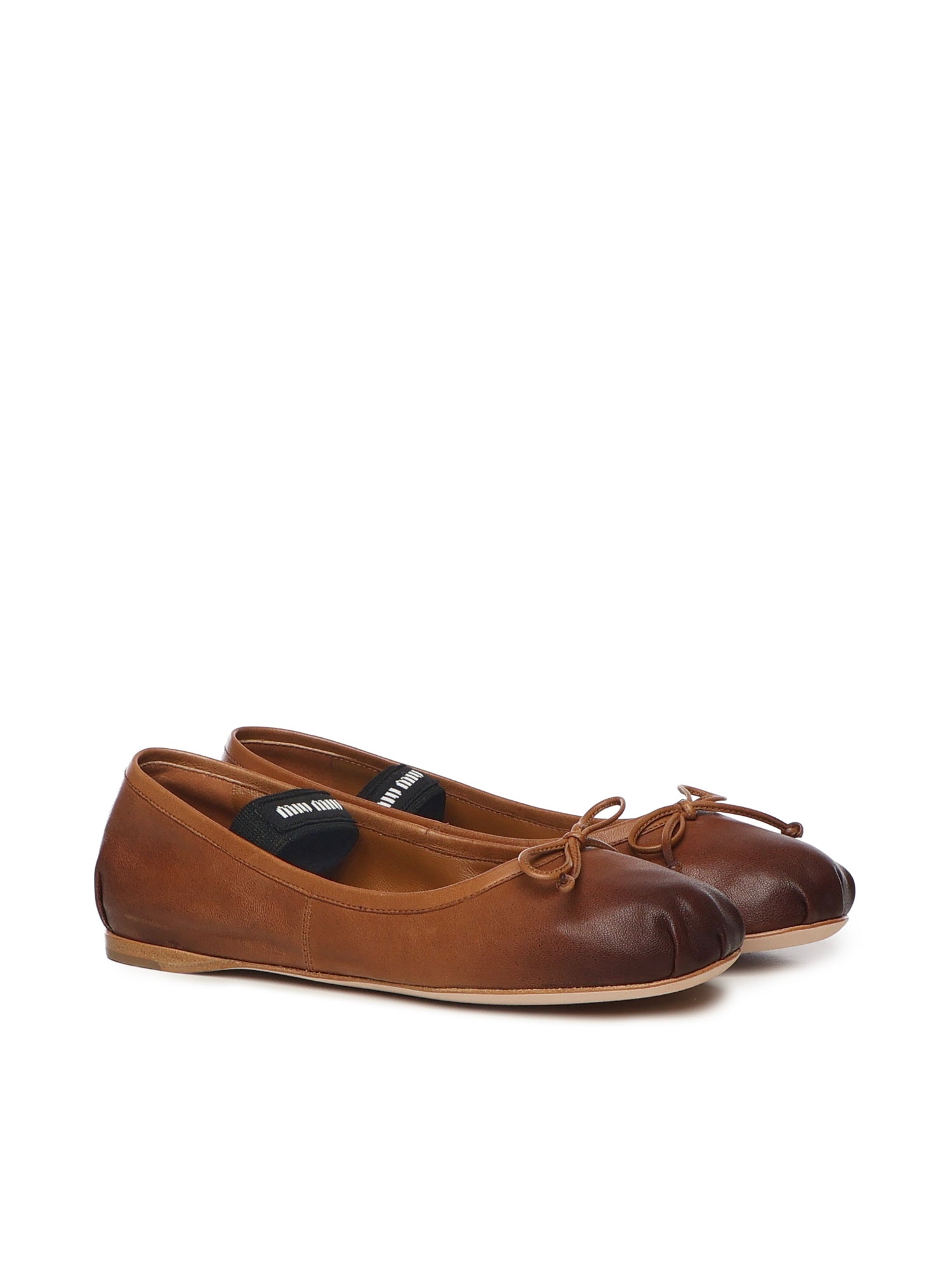 Miu Flat shoes Brown Lambskin