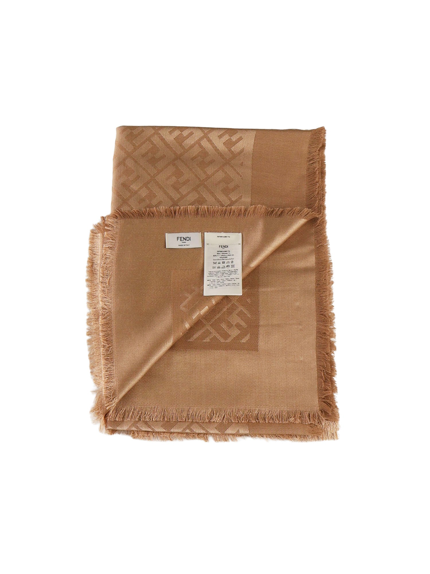 Fendi Scarfs Brown Silk/wool
