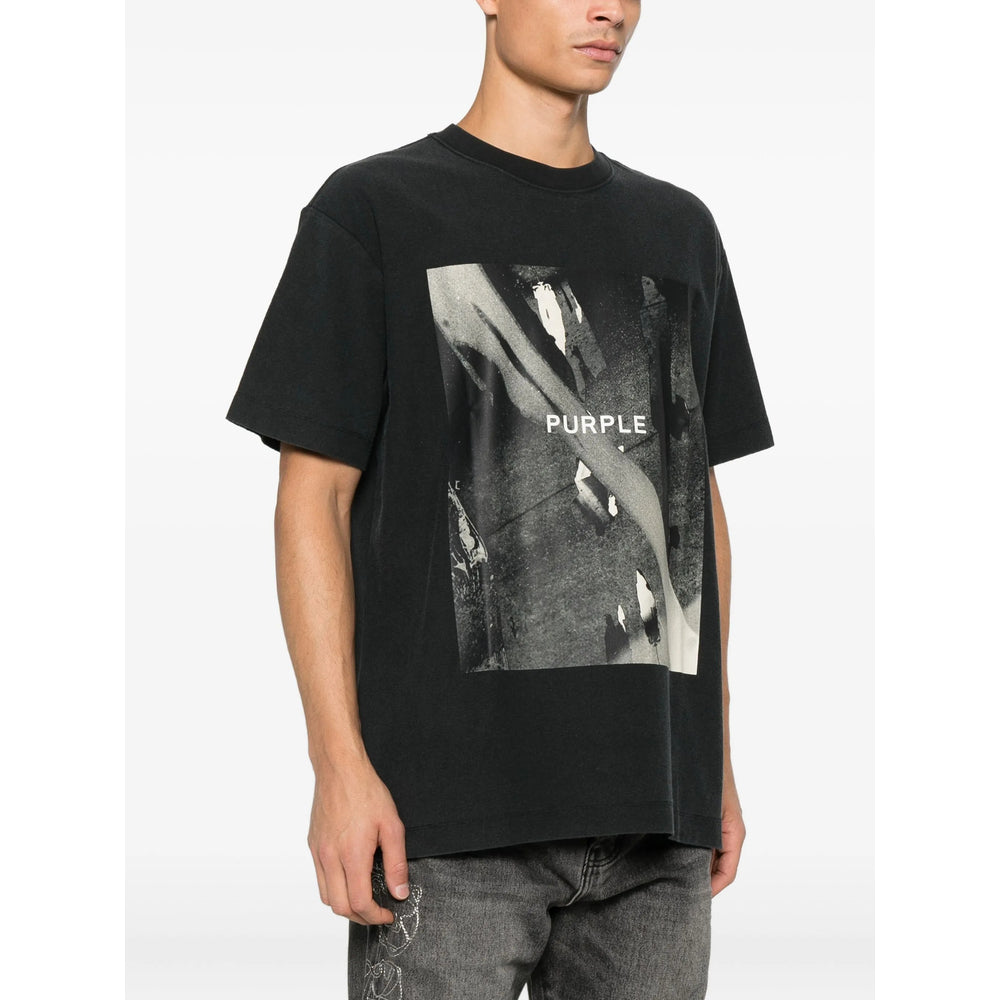 T-Shirt Purple Brand Black Cotton: 100. T-shirts