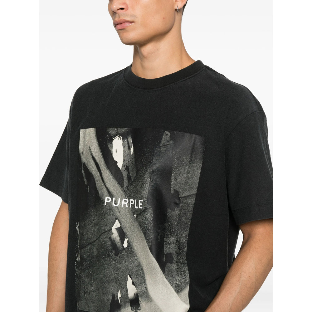 T-Shirt Purple Brand Black Cotton: 100. T-shirts