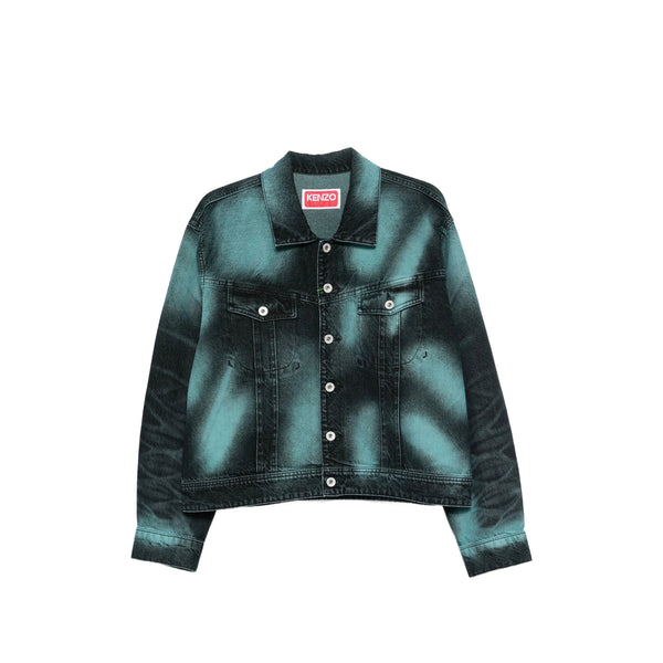 Waistcoat Green-Black Green/black Cotton Denim Jackets