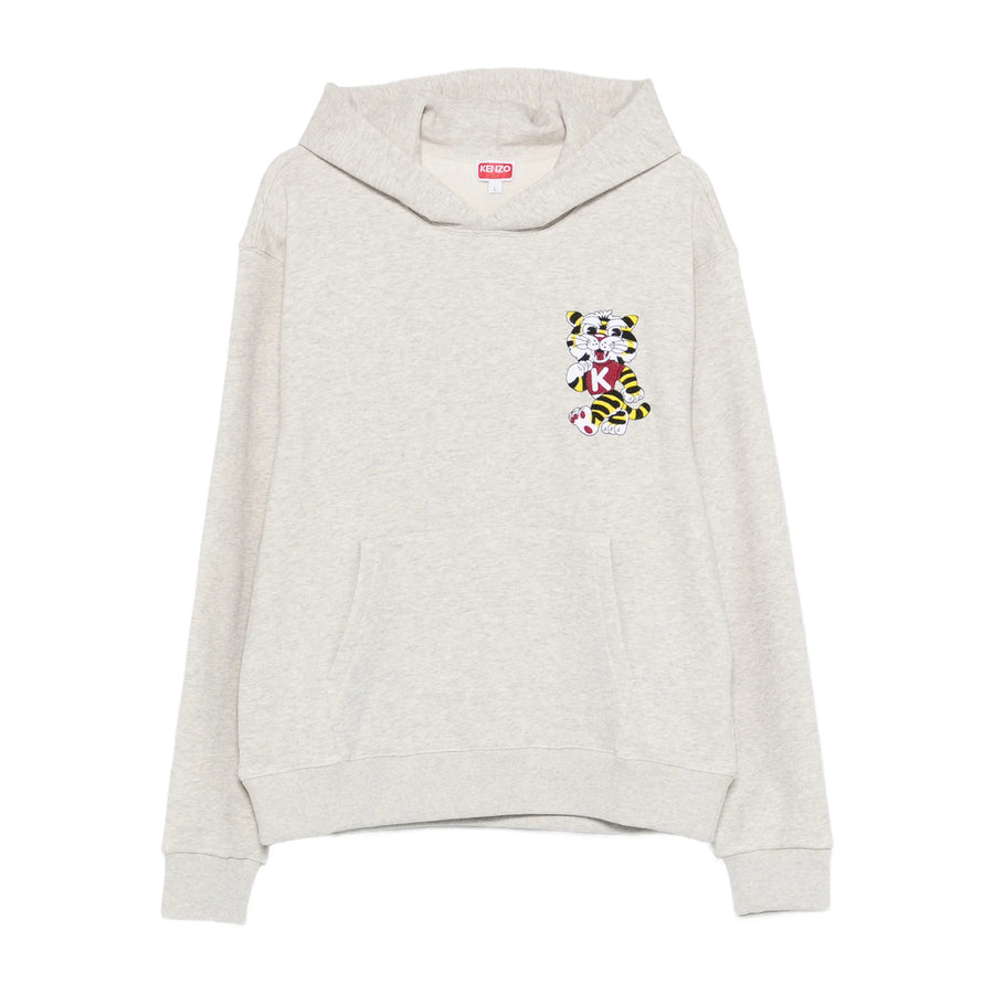 Light Grey Tiger Motif Sweatshirt Cotton: 100