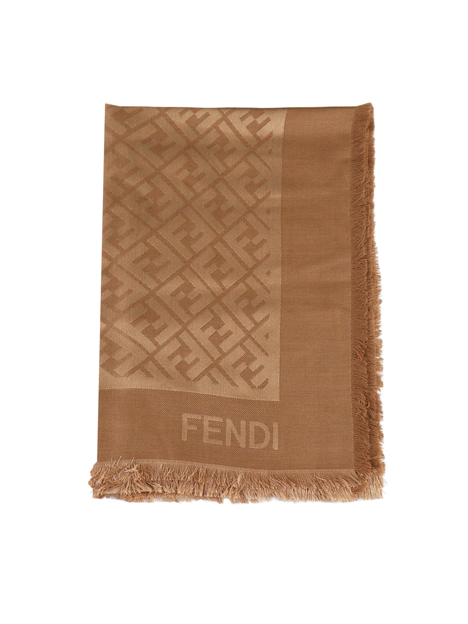 Fendi Scarfs Brown Silk/wool