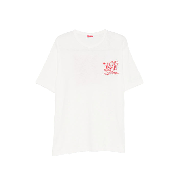 T-Shirt Kenzo White/red Cotton: 100. T-shirts