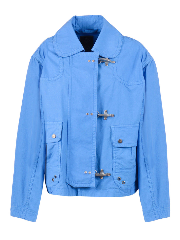 3 GANGI BOMBER Light Blue Cotton Polyamide Jacket