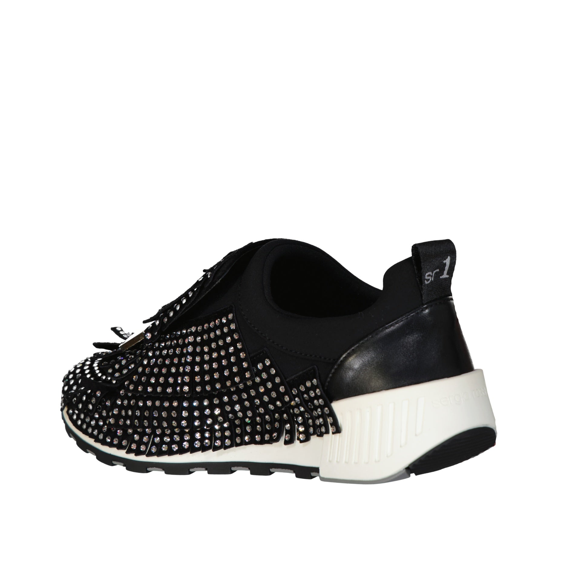 Sergio Rossi Sr1 Running Crystals Sneakers Black Fabric