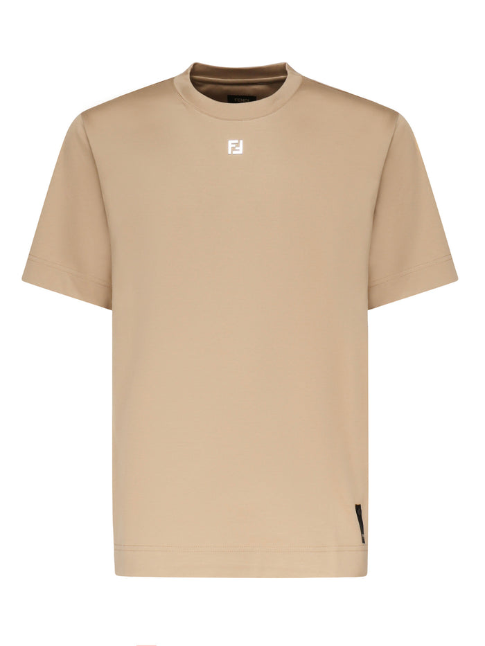 Fendi T-Shirts And Polos Beige Cotton