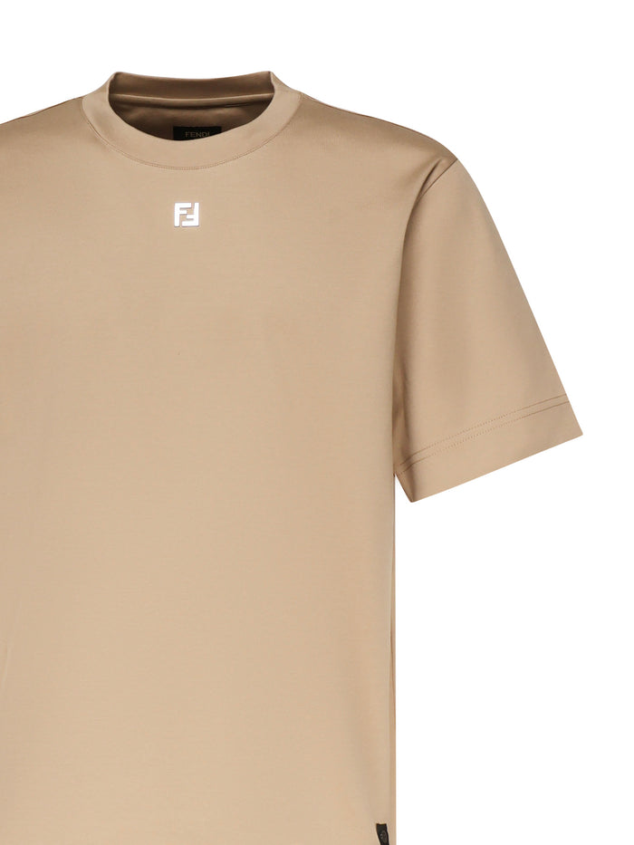 Fendi T-Shirts And Polos Beige Cotton