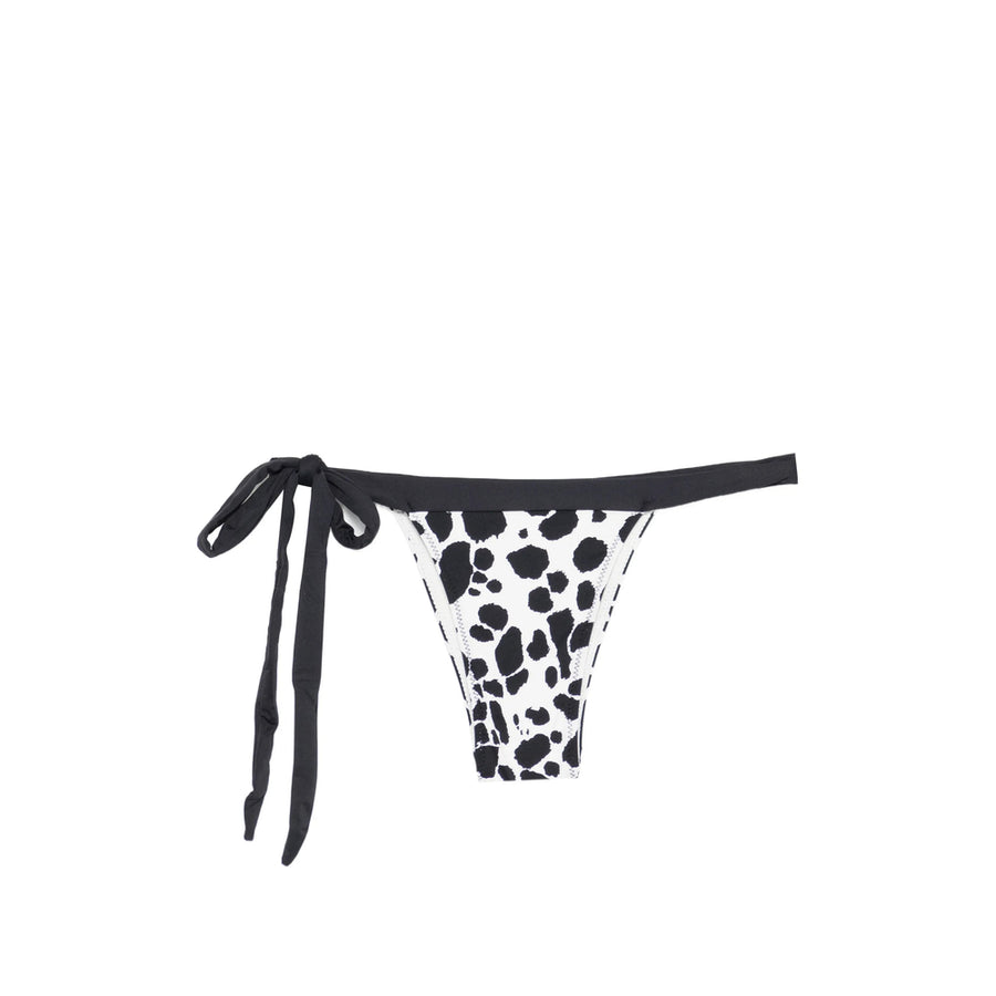Bikini Bottom Tie-Side White-Black White/black Nylon Swimwear