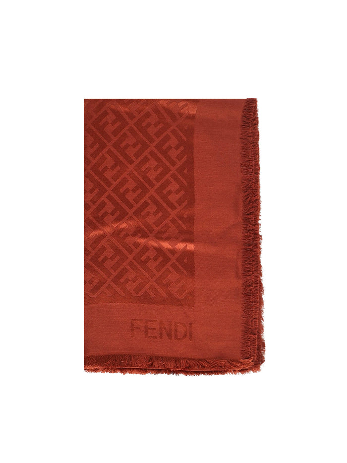 Fendi Scarfs Brown Silk