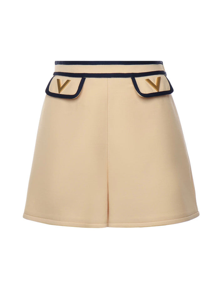 Valentino Garavani Shorts Betulla/indigo Virgin Wool