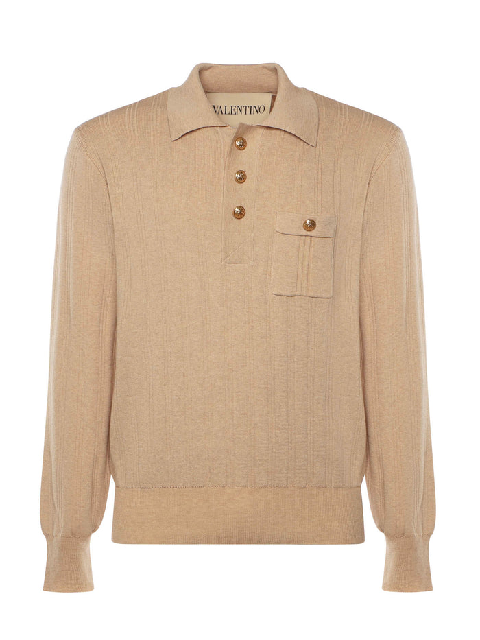 Valentino Garavani T-Shirts And Polos Beige Cotton
