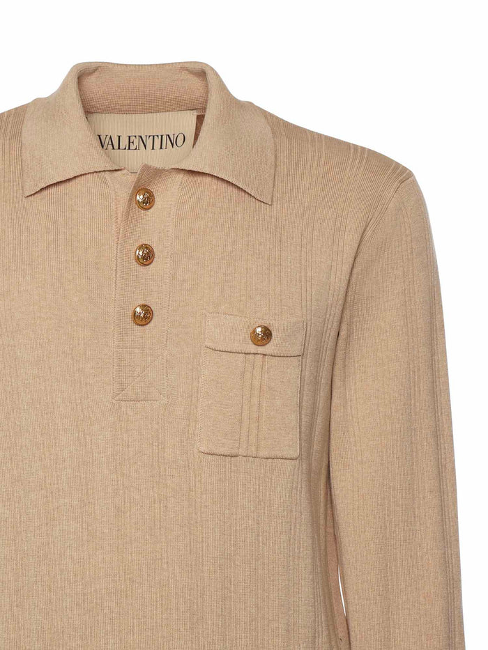 Valentino Garavani T-Shirts And Polos Beige Cotton