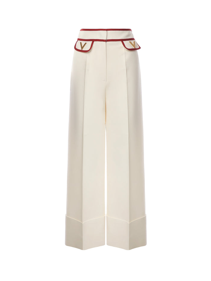 Valentino Garavani Rtw Ivory/ Red Virgin Wool