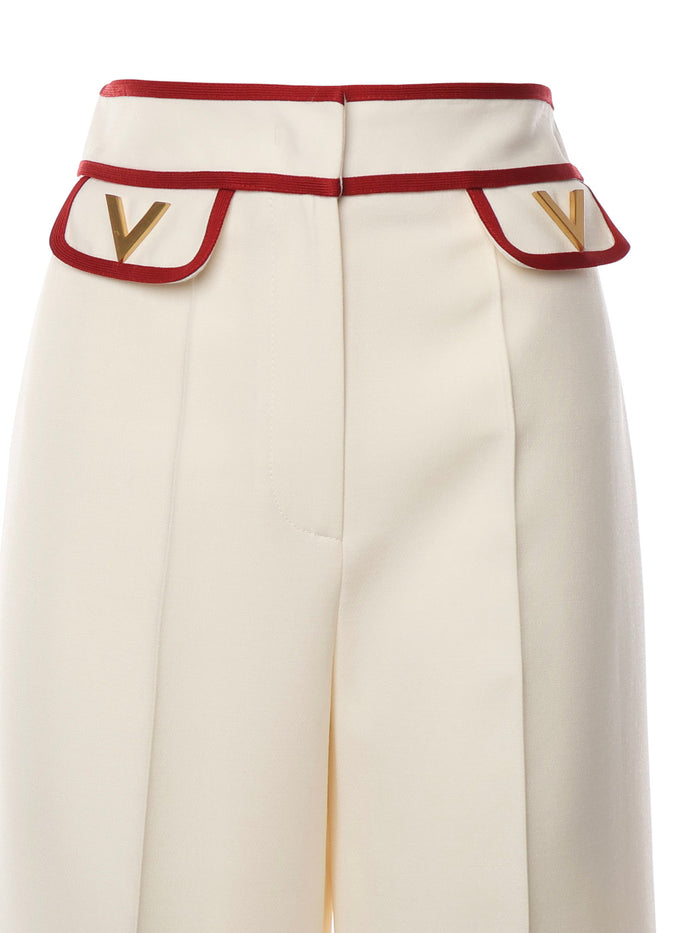 Valentino Garavani Rtw Ivory/ Red Virgin Wool
