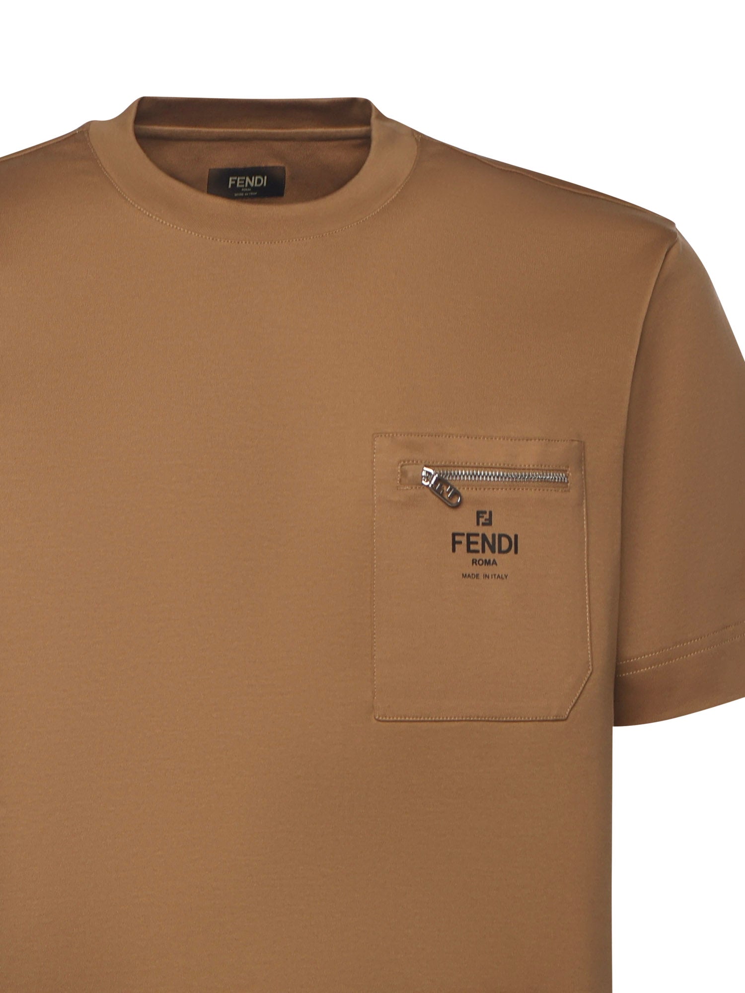 Fendi T-shirts and Polos Brown Cotton