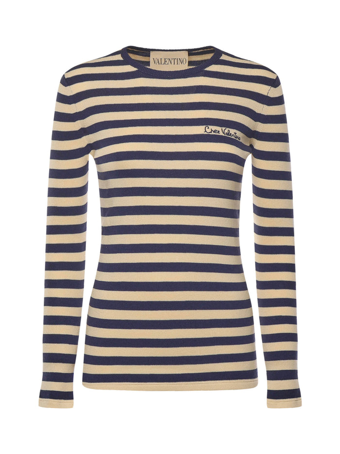 Valentino Garavani Sweaters Betulla/provence Blue Cotton