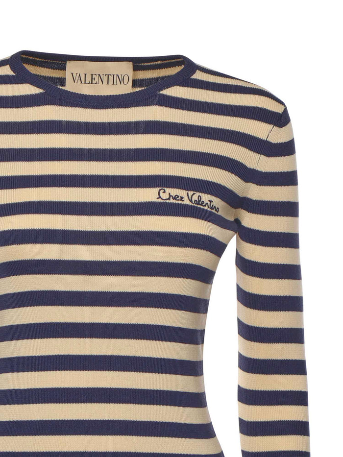 Valentino Garavani Sweaters Betulla/provence Blue Cotton