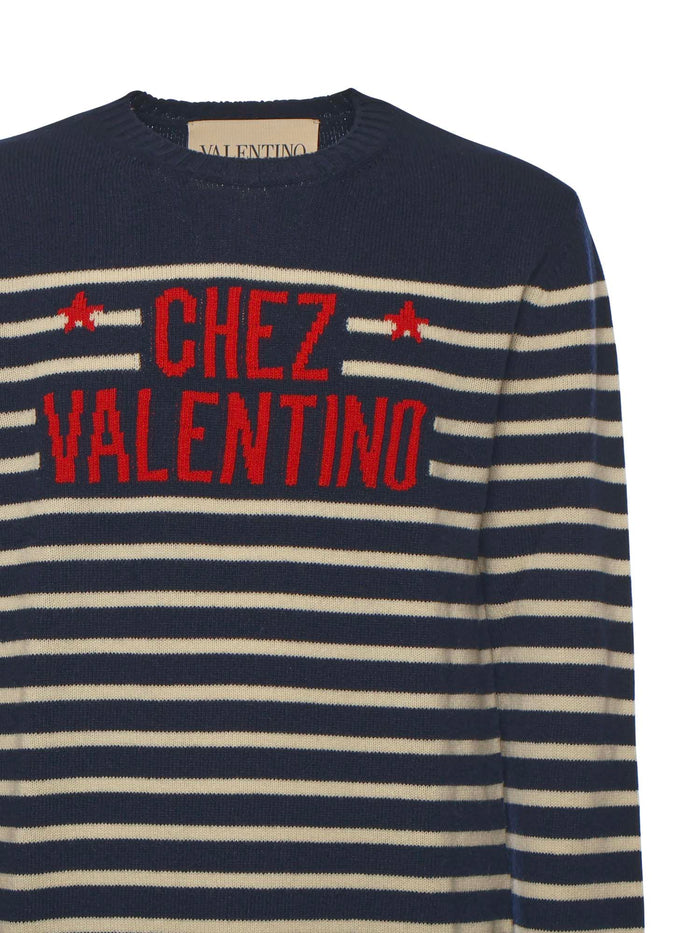 Valentino Garavani Sweaters Blue/butter Wool
