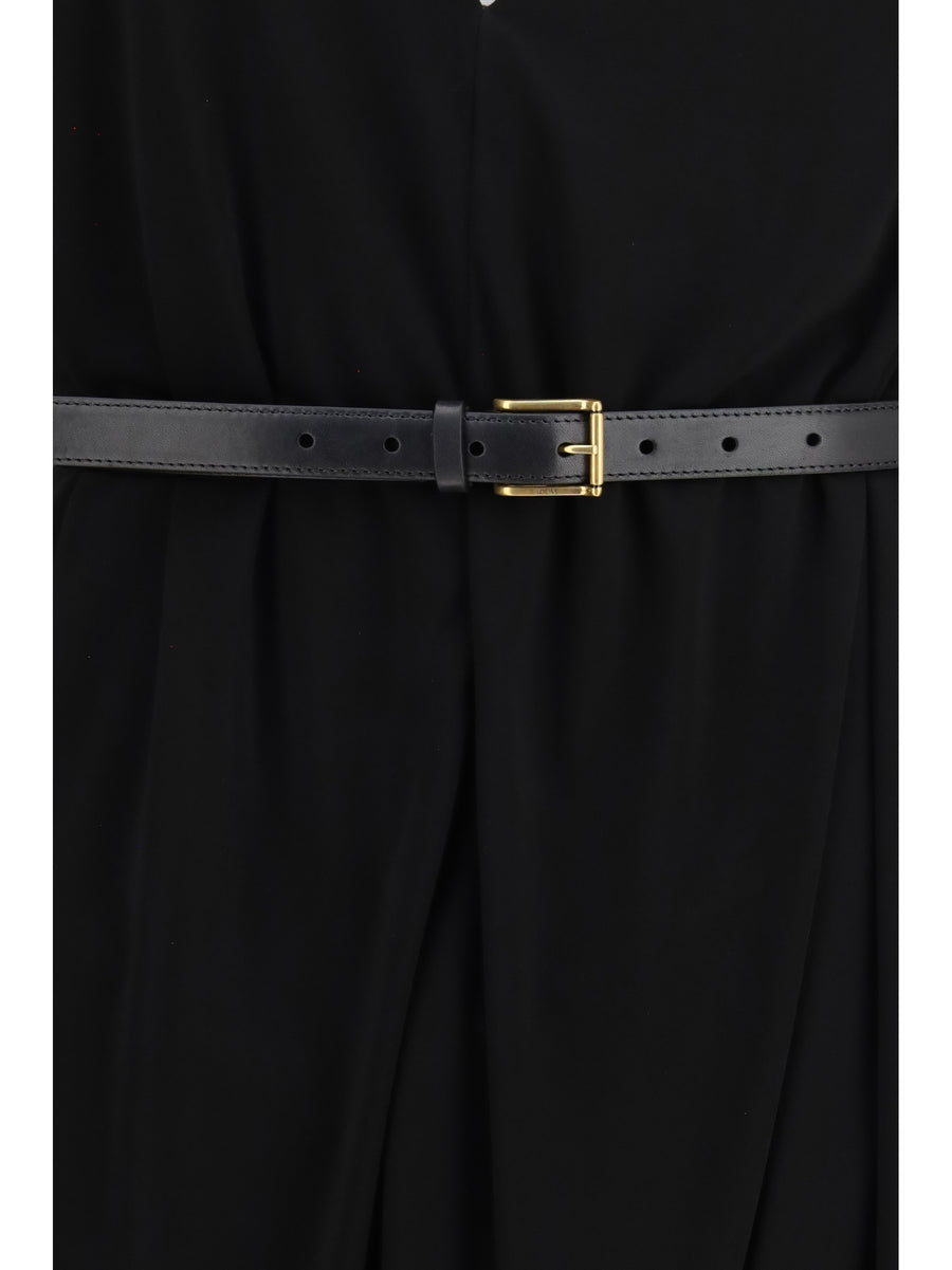 Dress Draped Viscose Black