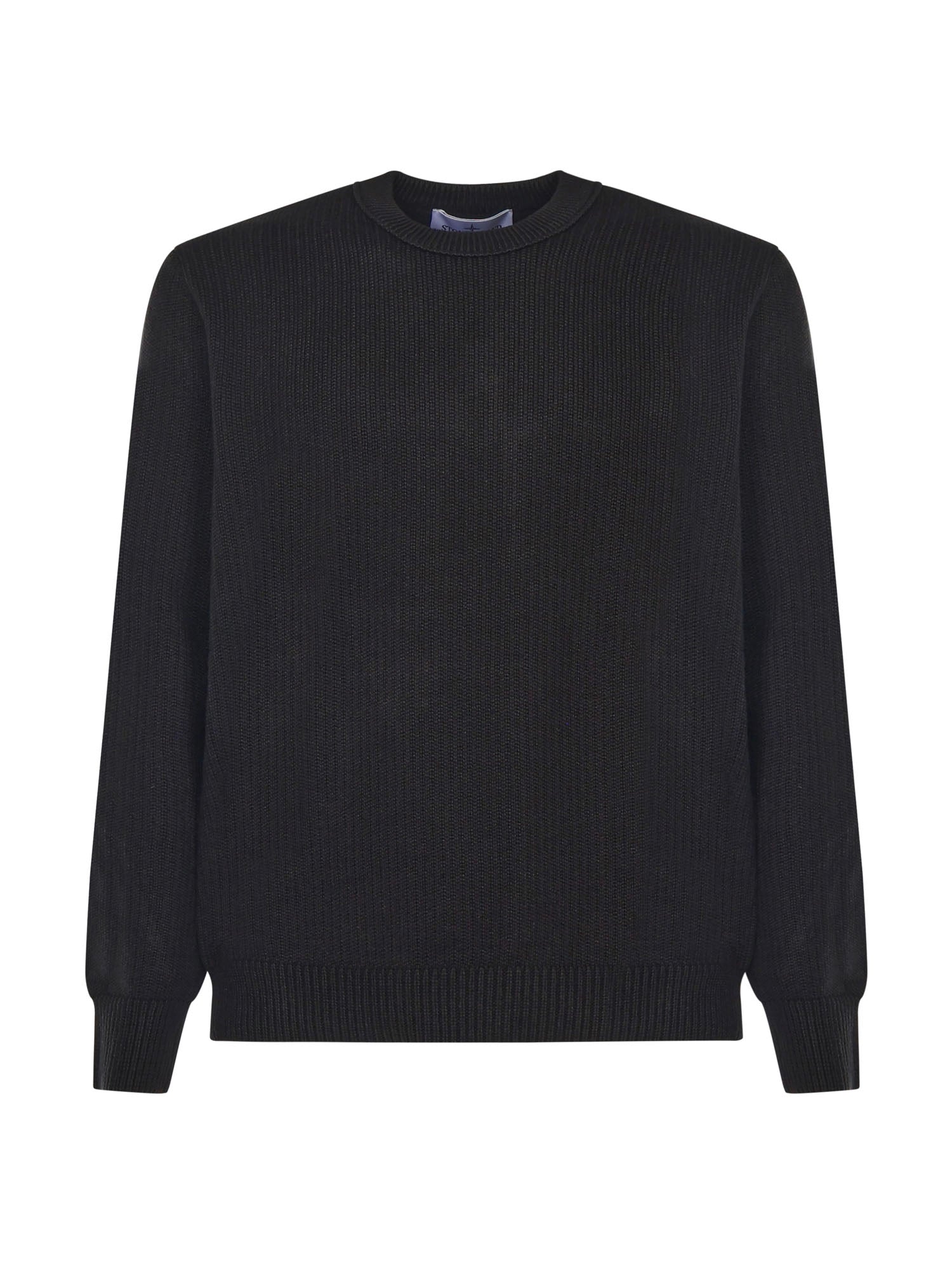 Stone Island Sweaters Black Cotton Elastomultiester