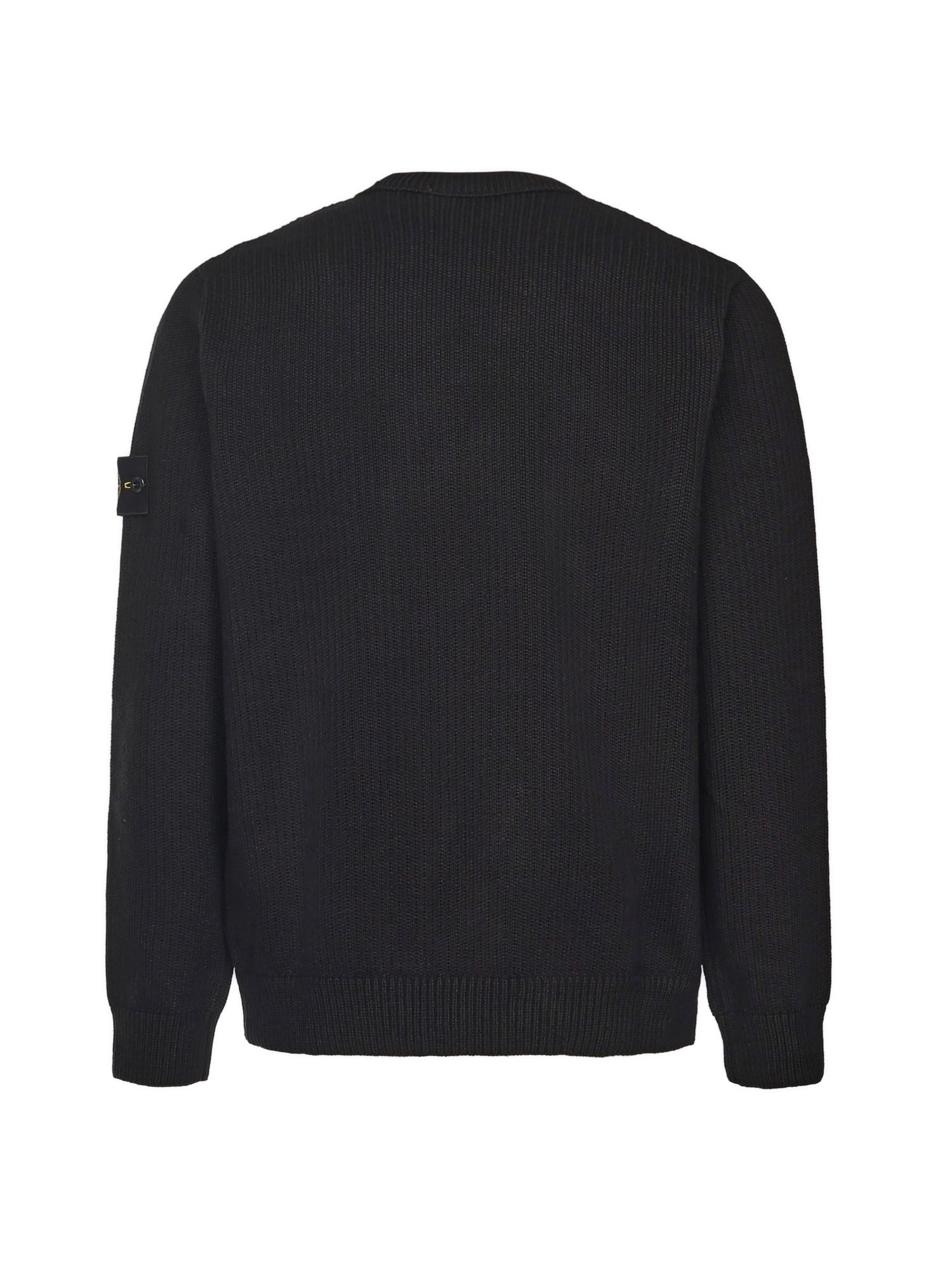 Stone Island Sweaters Black Cotton Elastomultiester