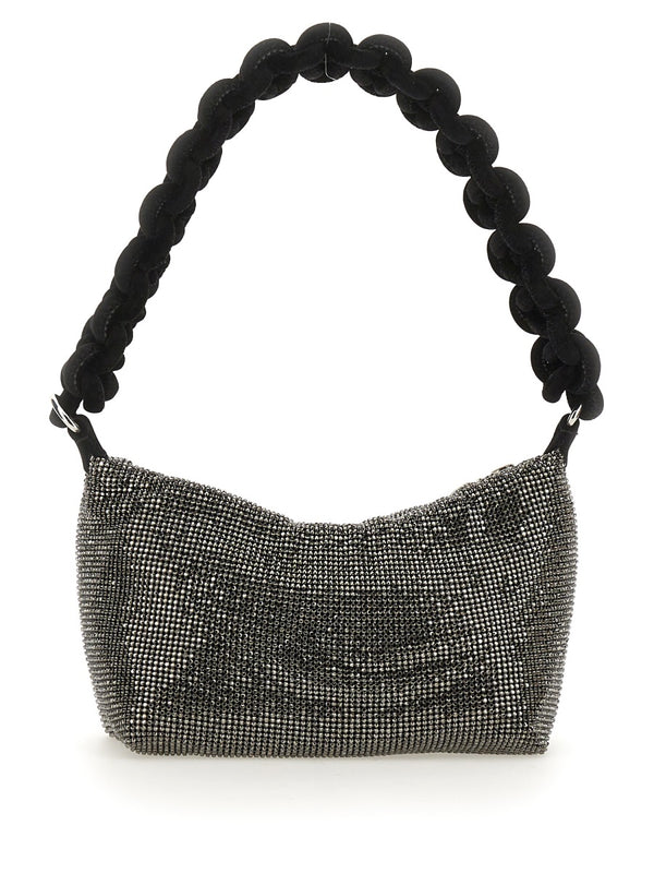 Bag With Knotted Handle Charcoal Polyester Shoulder