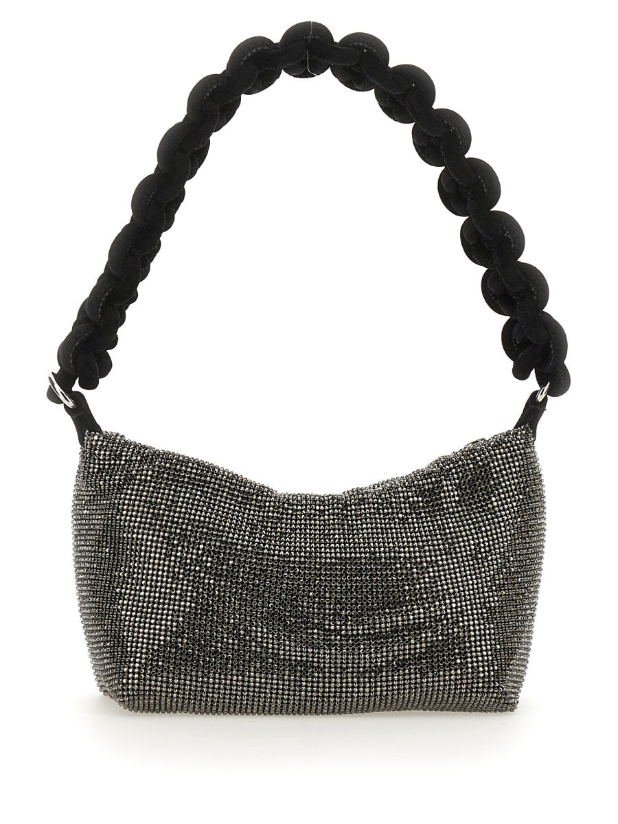 Bag With Knotted Handle Charcoal Polyester Shoulder
