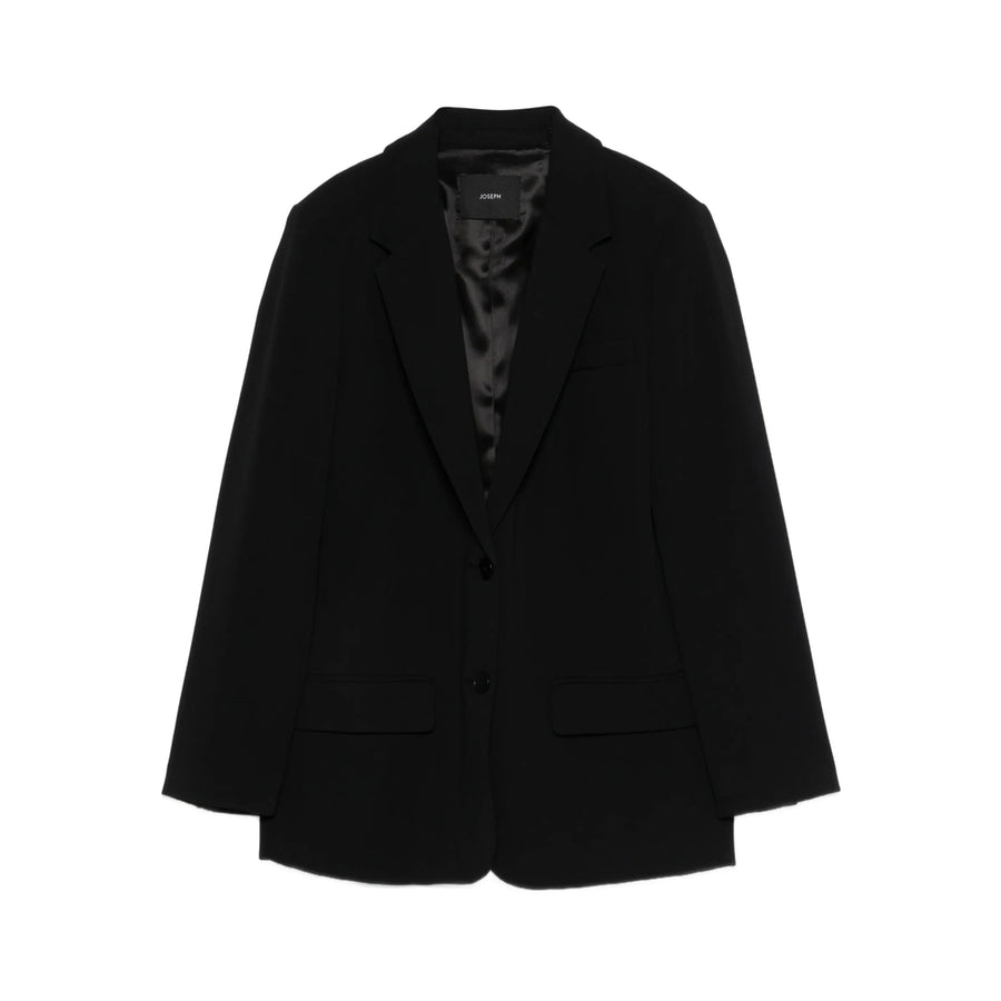 Button Fastening Jacket With Flap Pockets Black Spandex/elastane 3. Blazers