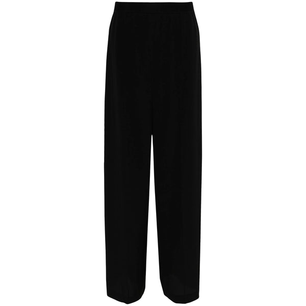 Wide Leg High-Waisted Pants Black Silk: 100. Trousers