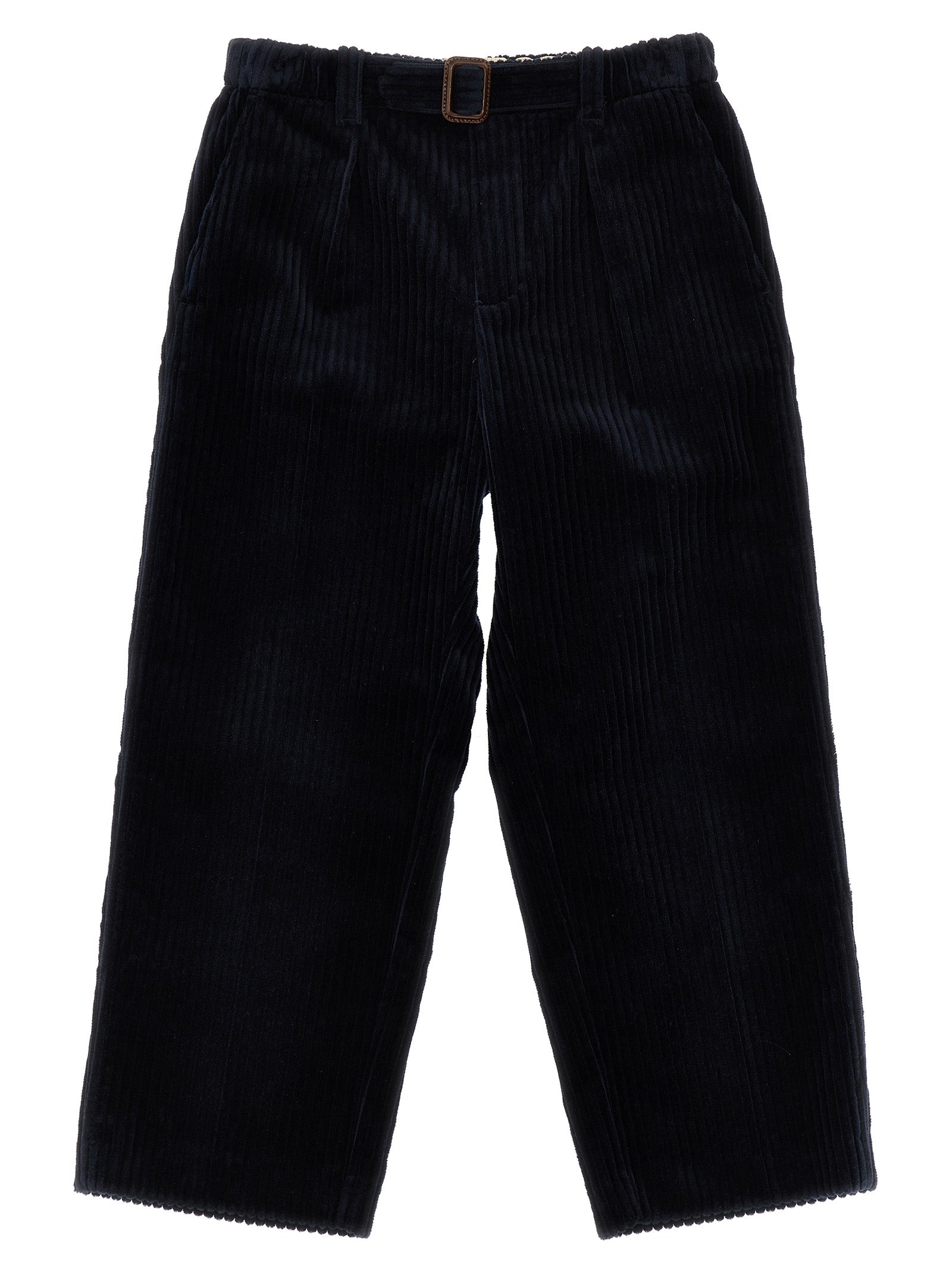 Corduroy Pants Blue Cotton