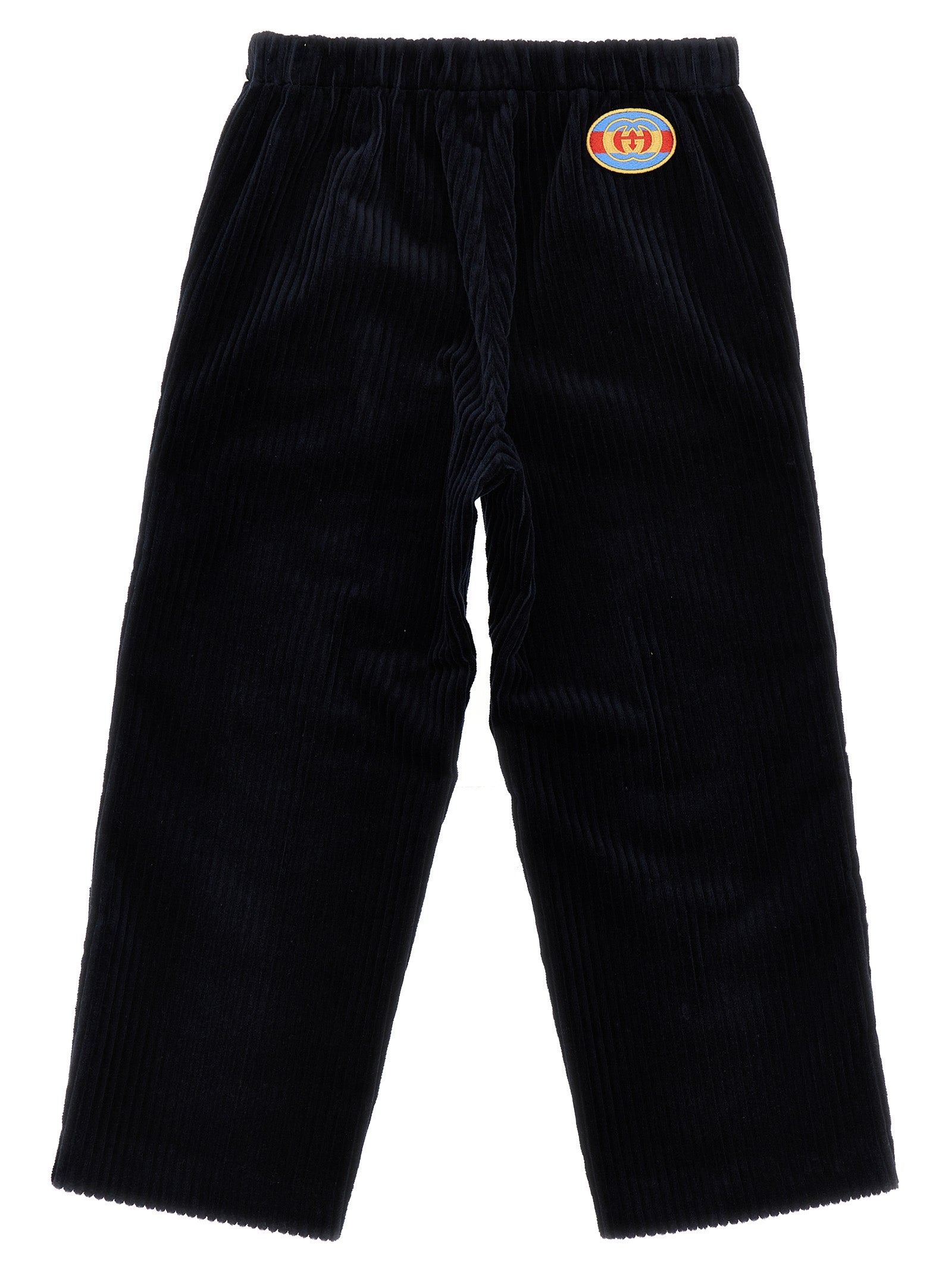 Corduroy Pants Blue Cotton