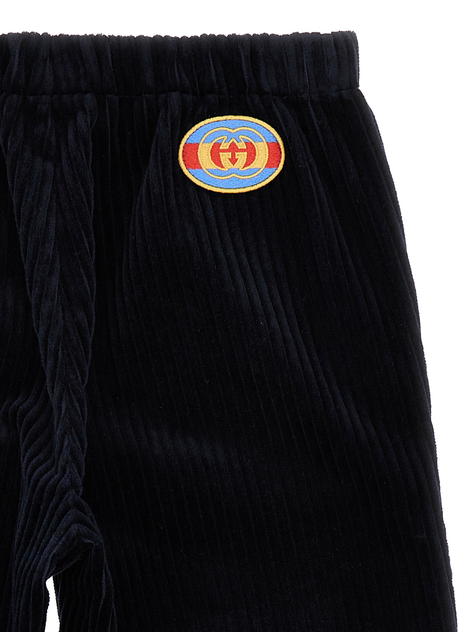 Corduroy Pants Blue Cotton