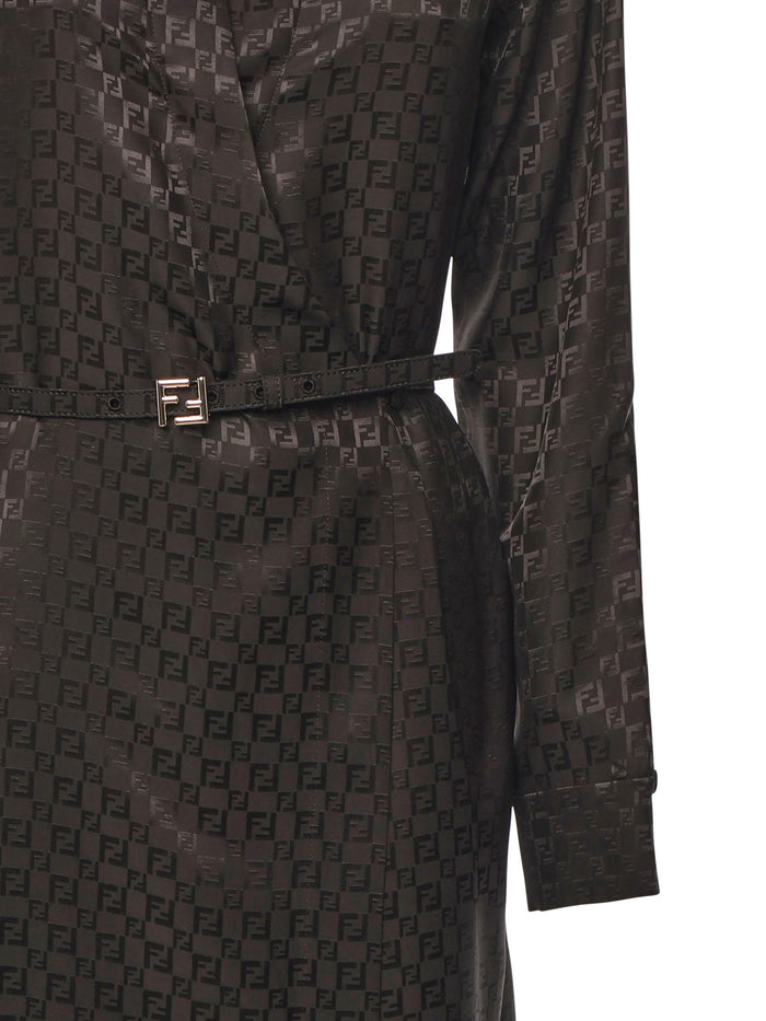 Fendi Dresses Brown Silk