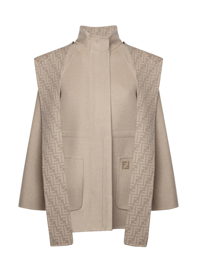Fendi Coats Beige Sheared Wool