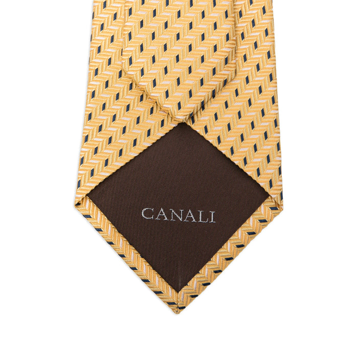 Tie Canali Yellow Silk: 100. Ties