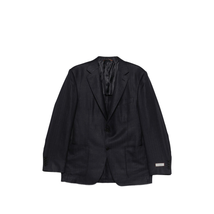 Jacket Canali Blue Silk: 30